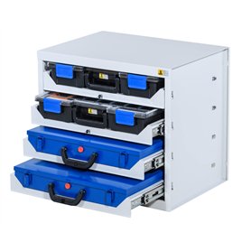 Allit 455805 Rack de stockage pour mallettes, Gris Allit 455805 Rack de stockage pour mallettes
