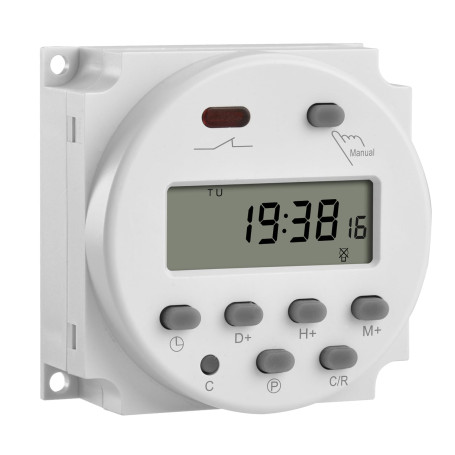 Heschen Commutateur de Relais de minuterie programmable hebdomadaire de Puissance LCD numérique CN101A DC 24V 16A SPST