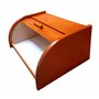 Boîte à pain en bois - Avec couvercle coulissant, Bois dense, Orange, Taille L