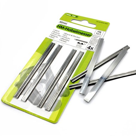 Lot de 4 lames réversibles en métal dur 82 mm pour rabot électrique Bosch PHO 15-82 / PHO 2-82 / PHO 2000