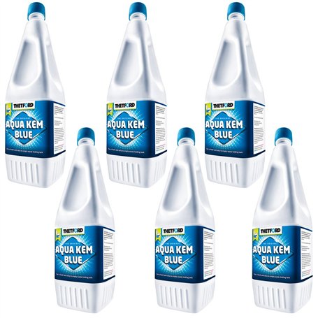 Thetford LOT 6 X Aqua KEM Blue 2L Produits WC Chimique Entretien Toilettes