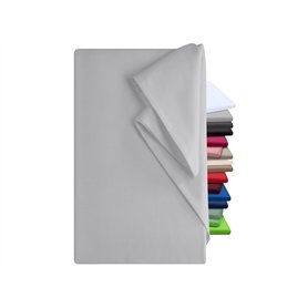 Draps plats - 100 % coton - 5 couleurs - 3 tailles différentes - Linge de maison sans élastique en caoutchouc, silber, ca. 150 x Draps plats - 100 % coton - 5 couleurs - 3 tailles différentes - Linge de maison sans élastique en caoutchouc
