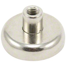 Aimant en Pot Ferrite Y30Bh Avec Fil M6 Pour Bricolage, Suspendu, Tenant Ou Sous L'Eau - 32mm dia x 18mm de Haut - 5,8kg de Trac Aimant en Pot Ferrite Y30Bh Avec Fil M6 Pour Bricolage