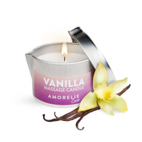 Amorelie Care - Bougie de massage parfum vanille (50 ml) - Cire se transforme en huile pour massages en couple Amorelie Care - Bougie de massage parfum vanille (50 ml) - Cire se transforme en huile pour massages en couple