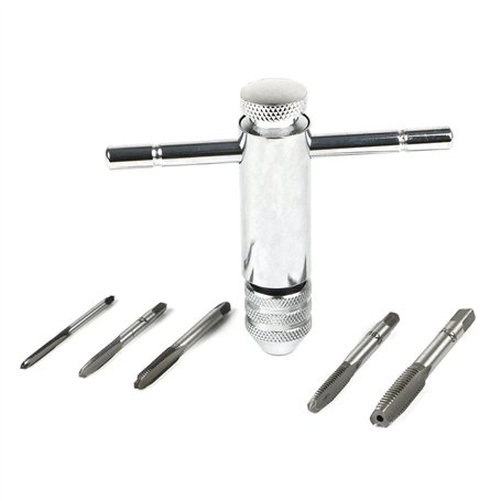 6pcs HSS Porte Taraud Réversible à Cliquet M3-M8 avec Poignée en T Réglable Tourne à Gauche à Cliquet pour Robinet de Découpe