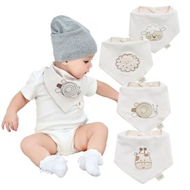 Bavoirs bandana bébé pour garçons et filles de 4 pack-100% coton bavoir bébé bandana bavettes Bavoirs bandana bébé pour garçons et filles de 4 pack-100% coton bavoir bébé bandana bavettes