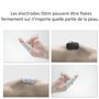 iStim 16 Noir Électrodes TENS Auto-Adhésives 5x5 cm – Douces, Réutilisables, Compatibles Electrostimulateur TENS/EMS, Connecteur