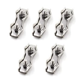 M6 Pince de câble d'agrafe de câble métallique 304 en acier inoxydable 5 pièces M6 Pince de câble d'agrafe de câble métallique 304 en acier inoxydable 5 pièces
