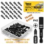 21 x SabreCut SCPA25_21PH 25 mm PH2 Jeu d'embouts de tournevis à percussion Phillips No.2 Heavy Duty avec porte-embout et boîte 