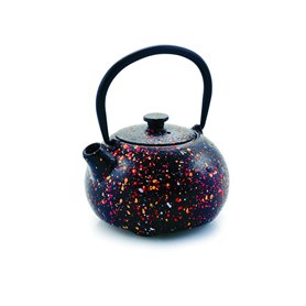 Ibili - Théière en Fonte Graffiti, 0,35 Litre, Intérieur Émaillé, Compatible avec les Plaques à Induction, Noir Ibili - Théière en Fonte Graffiti