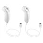 2 Packs Nunchuk Nunchuck contrôleur de Jeu Vidéo à Distance pour Nintendo Wii Console Wii U Blanc