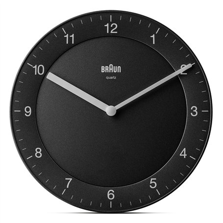 Horloge murale analogique classique Braun avec mouvement à quartz silencieux