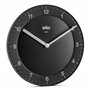 Horloge murale analogique classique Braun avec mouvement à quartz silencieux, facile à lire, diamètre de 20 cm, en noir, modèle 