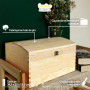 Creative Deco Grande Coffre Boite Rangement Noel en Bois Non Peint | 34,5 x 25 x 19,2 cm | avec Fermoir et Couvercle Courbé | Ca