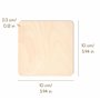 Creative Deco 10 x Dessous de Verre en Bois Carré | 10 x 10 cm | Découpes Contreplaqués | Plain, Non-Peint et Non-Fini | Parfait
