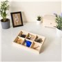 Creative Deco Petit Plateau Bois Étagère à Casiers | 6 Compartiments | 27.5x18x4cm | Rangement des Bijoux et Perles pour Armoire