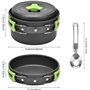 Queta 10 Pcs Cookware Casseroles Camping Poêlé en Aluminium Kit de Cuisine avec Assiette Bol Ustensiles de Cuisine pour en Campi