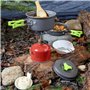 Queta 10 Pcs Cookware Casseroles Camping Poêlé en Aluminium Kit de Cuisine avec Assiette Bol Ustensiles de Cuisine pour en Campi