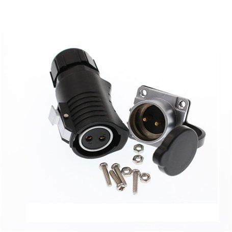 Hangton LP20 Connecteur d'alimentation femelle 2 broches mâle Montage sur panneau étanche industriel soudure électrique connecte