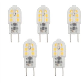 Bonlux Lot de 5 ampoules LED 3 W G6.35 AC/DC 12 V blanc chaud 3000 K Bi pin JC type GY6.35 pour lampe de bureau