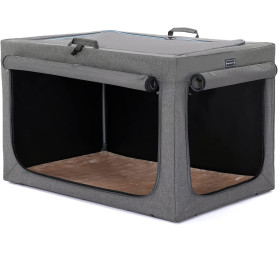 Petsfit Cage Portable pour Chien avec Tapis épais, Caisse de Transport pour Chien Manchon en Tissu réglable, Portes en Maille Re Petsfit Cage Portable pour Chien avec Tapis épais