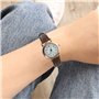 UKCOCO Quartz Analogique - Femme Analogique Quartz Montre avec Bracelet en Cuir Marron Cadran Blanc