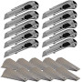 10x cutter professionnel en aluminium - ultra retractable résistant - anti-corrosion-cutter retractable lame de 18 mm avec 100 c