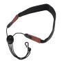 Sangle De Cou De Saxophone Sangle De Cou Noir Réglable en Cuir PU Souple Réglable Universellement avec des Pièces De Musique en