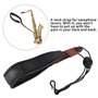 Sangle De Cou De Saxophone Sangle De Cou Noir Réglable en Cuir PU Souple Réglable Universellement avec des Pièces De Musique en