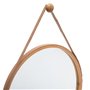 AC-Déco Miroir Rond avec Anse RT Cadre en Bambou - Beige - D 38 Cm - Cirila