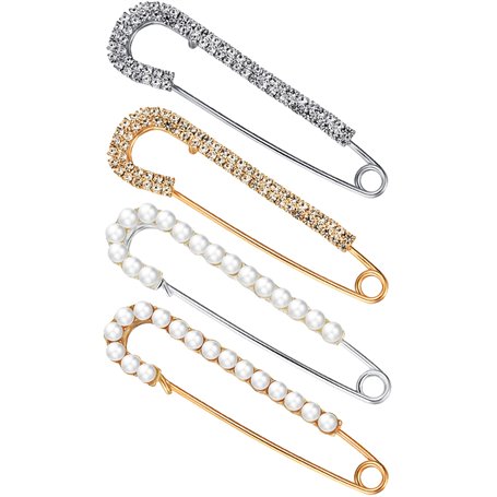 Pinces à Chandail Broche de Châle Broches en Fausses Perles Cristal Épingles de Robe de Sûreté Pinces de Chemises pour Femme