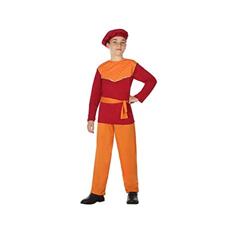 Atosa déguisement paysan médiéval enfant garçon rouge 5 a 6 años