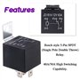 Swpeet Lot de 10 relais électriques SPDT 12 V 30/40 A 5 broches parfaits pour les installations automobiles, les systèmes sonore