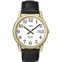 Timex #T2H291 Men's Indiglo Easy Reader White Dial Leather Band Analog Watch