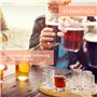 Smart-Planet Planche à liqueur avec 8 verres à shot comme mini pichet à bière, ronde en bois de hêtre – Verres à liqueur sur pla