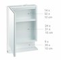 Relaxdays, Blanc Armoire de Toilette 1 Porte Miroir 3Tablettes Prise Courant Meuble Mural Placard SDB, 55x35x12 cm, HLP 55 x 35