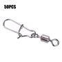 Pivot De Pêche 50 PCS 2 # 4 # 5 # 6 # 8 # en Acier Inoxydable Emerillons Connecteur/Agrafes de Pêche Roulants avec Quick Lock-Ou