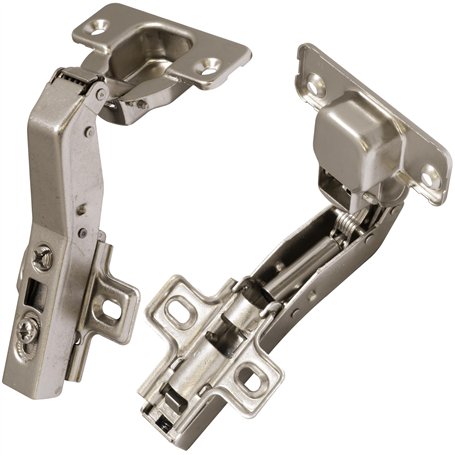 AERZETIX - C41047 - Lot de 2 charnières invisibles clipsables pour éléments d'angle à 45° pour porte de meuble rentrant complète