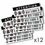 imaggge.com Lot de 12 Autocollants et Un Panneau Aluminium carré 15 cm - Attention Alarme électronique - Dissuasif pour Les Vole