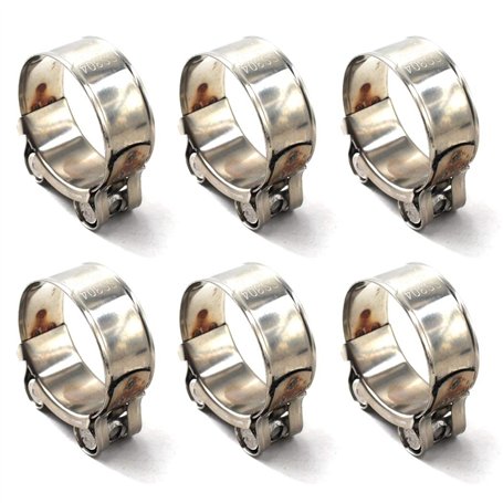 23-25mm Pince de serrage en T en acier inoxydable 304 pour tuyau de serrage (6 pièces)