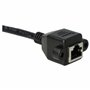 vhbw Câble de rallonge LAN Ethernet RJ45 mâle vers femelle - Rallonge Cat6 avec prise encastrée, 0,3 m noir