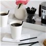 Comfy Package [Lot de 400] Pailles/Touillettes en papier - 100 % biodégradable - pour cocktails/café - noir