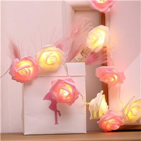 Fantasee Guirlande lumineuse à LED en forme de rose à piles pour mariage, Saint-Valentin, fête, anniversaire, festival, décorati Fantasee Guirlande lumineuse à LED en forme de rose à piles pour mariage