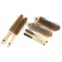 Assortiment de 6 brosses métalliques à main | 2 x soudeur acier rond + acier souple | 2 x violon acier rond + acier souple | 2 x