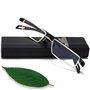 EYEURL Lunettes de Lecture Demi Monture - Bleu Lumière Bloquant Optique Mince Anti Reflet Mode Ordinateur Lecteurs d'Hommes et d