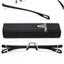 EYEURL Lunettes de Lecture Demi Monture - Bleu Lumière Bloquant Optique Mince Anti Reflet Mode Ordinateur Lecteurs d'Hommes et d