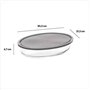 Plat ovale en verre avec couvercle - 30 x 21 cm