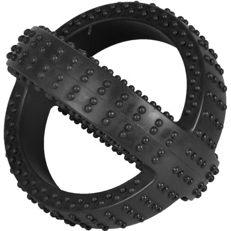 Flamingo Jouet Chien Indestructible – Gladiator Cross Ball Noir – Extra résistant – Ø 13