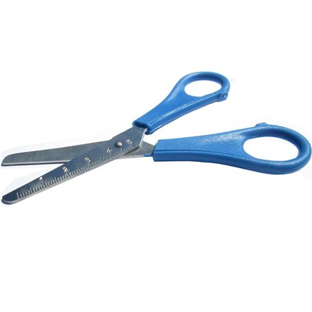 WONDAY Ciseaux Scolaire Inox Lame Graduée Anneaux Moulés Bout Rond 13 cm Coloris Aléatoire