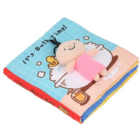 Livre en Tissu pour Bébé de Preuve Douce de Bande Dessinée Educative d'Apprentissage Livre D'éveil Multifonction Anniversaire De